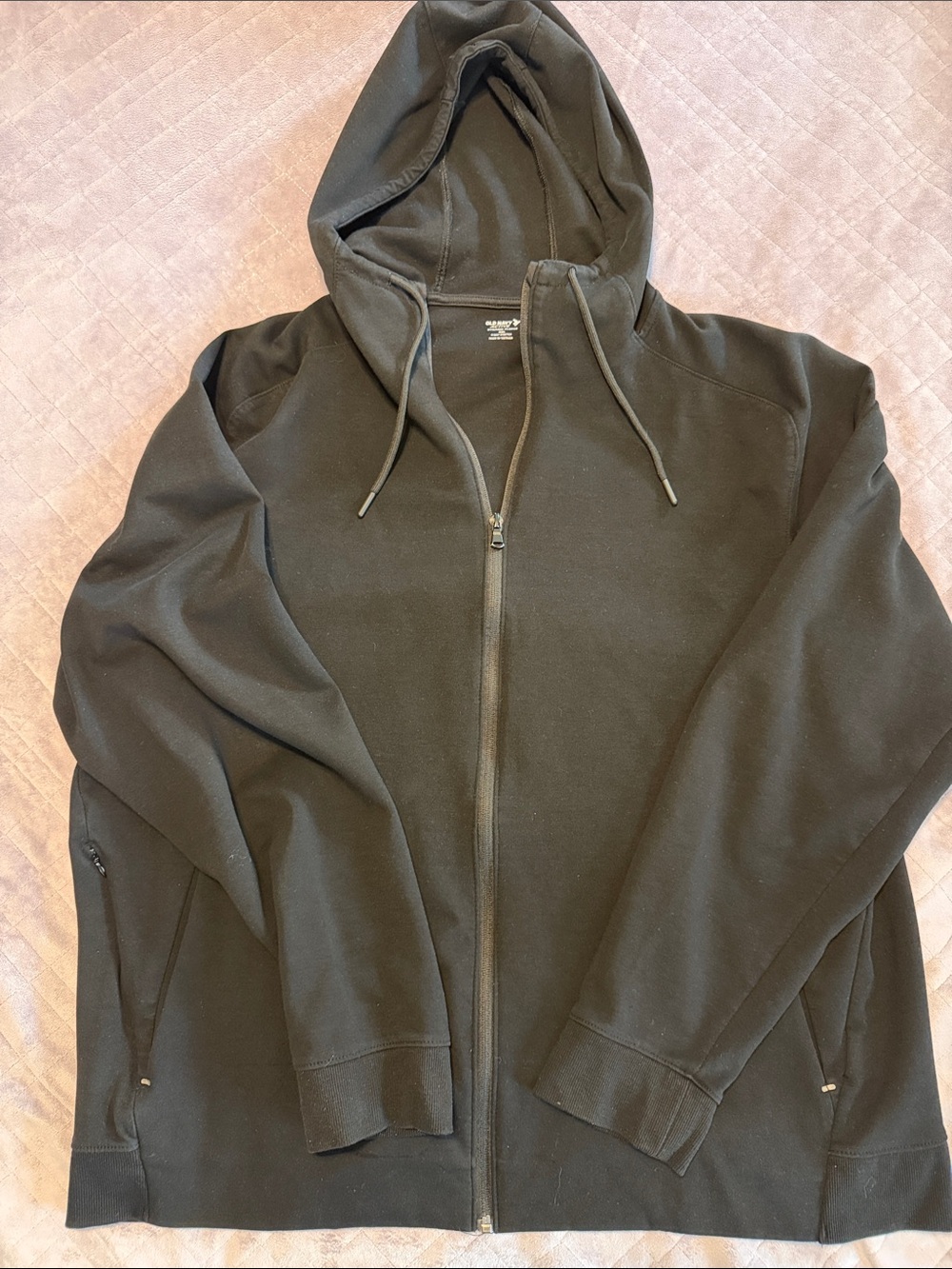 Old Navy Men's Black Zip-Up Hooded Sweater